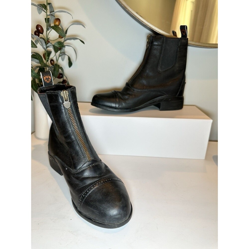 Ariat Heritage Breeze Black Washable Leather Zip Paddock Riding Boots Women 8.5